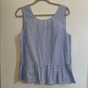 J. Crew Blue Peplum Tank Top